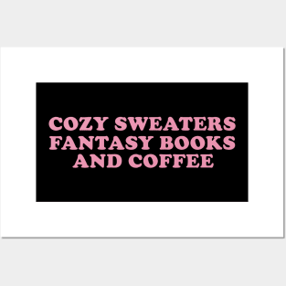 Cozy sweaters Lover, fantasy books and coffee Shirt Bookish Fall Reading Posters and Art